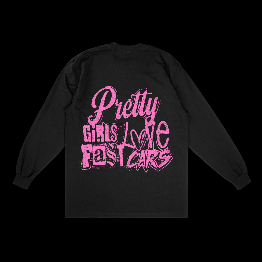 PRETTY GIRLS LOVE FAST CARS LONG SLEEVE - PINK